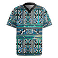 Maori Matariki Rugby Jersey Green Galaxy Aesthetic Koru Art