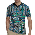 Maori Matariki Rugby Jersey Green Galaxy Aesthetic Koru Art