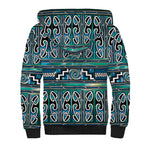 Maori Matariki Sherpa Hoodie Green Galaxy Aesthetic Koru Art
