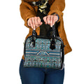 Maori Matariki Shoulder Handbag Green Galaxy Aesthetic Koru Art