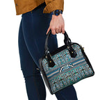 Maori Matariki Shoulder Handbag Green Galaxy Aesthetic Koru Art