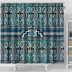 Maori Matariki Shower Curtain Green Galaxy Aesthetic Koru Art
