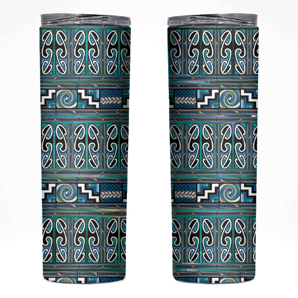 Maori Matariki Skinny Tumbler Green Galaxy Aesthetic Koru Art