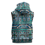 Maori Matariki Sleeveless Hoodie Green Galaxy Aesthetic Koru Art
