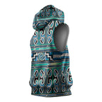 Maori Matariki Sleeveless Hoodie Green Galaxy Aesthetic Koru Art