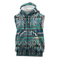 Maori Matariki Sleeveless Zip Hoodie Green Galaxy Aesthetic Koru Art