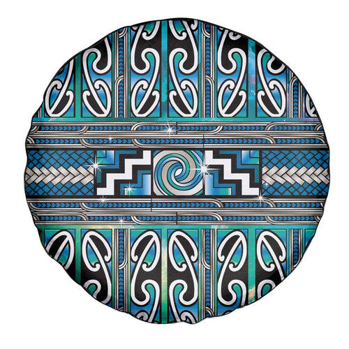 Maori Matariki Spare Tire Cover Green Galaxy Aesthetic Koru Art