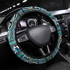 Maori Matariki Steering Wheel Cover Green Galaxy Aesthetic Koru Art