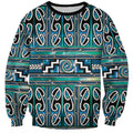 Maori Matariki Sweatshirt Green Galaxy Aesthetic Koru Art