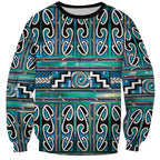 Maori Matariki Sweatshirt Green Galaxy Aesthetic Koru Art