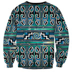Maori Matariki Sweatshirt Green Galaxy Aesthetic Koru Art