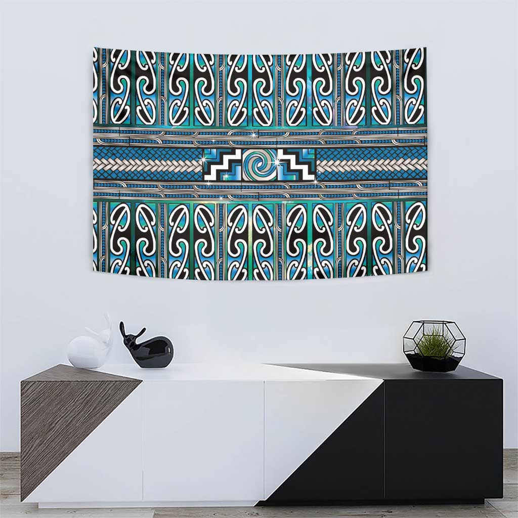 Maori Matariki Tapestry Green Galaxy Aesthetic Koru Art