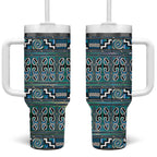 Maori Matariki Tumbler With Handle Green Galaxy Aesthetic Koru Art