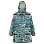 Maori Matariki Wearable Blanket Hoodie Green Galaxy Aesthetic Koru Art