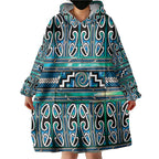 Maori Matariki Wearable Blanket Hoodie Green Galaxy Aesthetic Koru Art