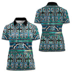 Maori Matariki Women Polo Shirt Green Galaxy Aesthetic Koru Art