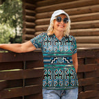 Maori Matariki Women Polo Shirt Green Galaxy Aesthetic Koru Art