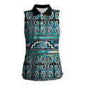Maori Matariki Women Sleeveless Polo Shirt Green Galaxy Aesthetic Koru Art