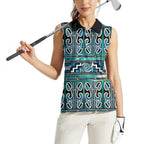 Maori Matariki Women Sleeveless Polo Shirt Green Galaxy Aesthetic Koru Art