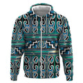 Maori Matariki Zip Hoodie Green Galaxy Aesthetic Koru Art
