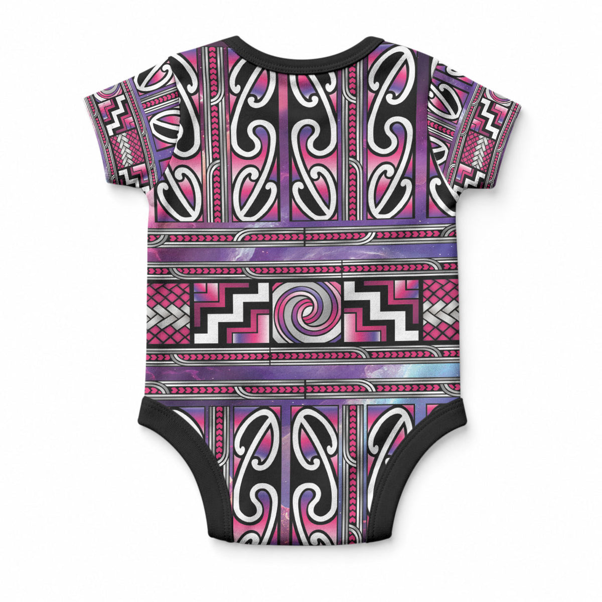 Maori Matariki Baby Onesie Pink Galaxy Aesthetic Koru Art