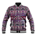 Maori Matariki Baseball Jacket Pink Galaxy Aesthetic Koru Art