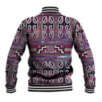 Maori Matariki Baseball Jacket Pink Galaxy Aesthetic Koru Art