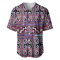 Maori Matariki Baseball Jersey Pink Galaxy Aesthetic Koru Art