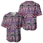 Maori Matariki Baseball Jersey Pink Galaxy Aesthetic Koru Art