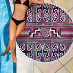 Maori Matariki Beach Blanket Pink Galaxy Aesthetic Koru Art