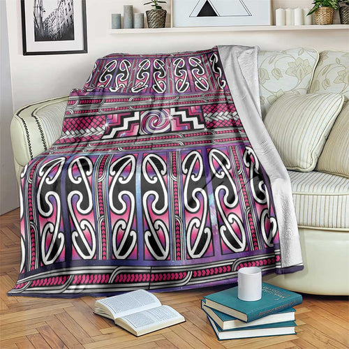 Maori Matariki Blanket Pink Galaxy Aesthetic Koru Art