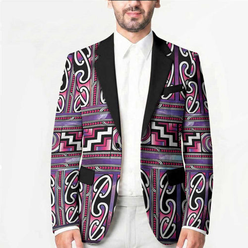 Maori Matariki Blazer Pink Galaxy Aesthetic Koru Art