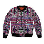 Maori Matariki Bomber Jacket Pink Galaxy Aesthetic Koru Art