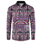 Maori Matariki Button Sweatshirt Pink Galaxy Aesthetic Koru Art
