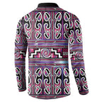 Maori Matariki Button Sweatshirt Pink Galaxy Aesthetic Koru Art