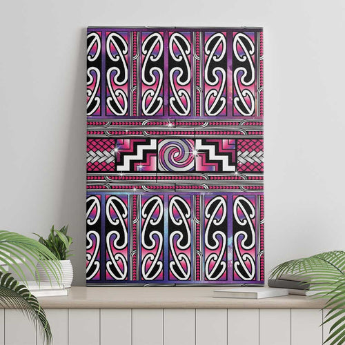 Maori Matariki Canvas Wall Art Pink Galaxy Aesthetic Koru Art