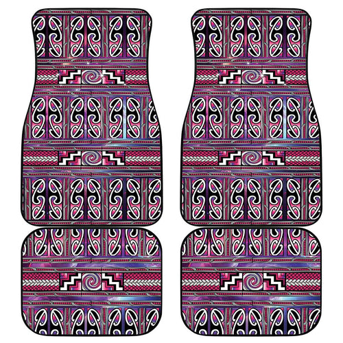 Maori Matariki Car Mats Pink Galaxy Aesthetic Koru Art