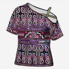 Maori Matariki Cross Shoulder Shirt Pink Galaxy Aesthetic Koru Art