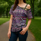 Maori Matariki Cross Shoulder Shirt Pink Galaxy Aesthetic Koru Art