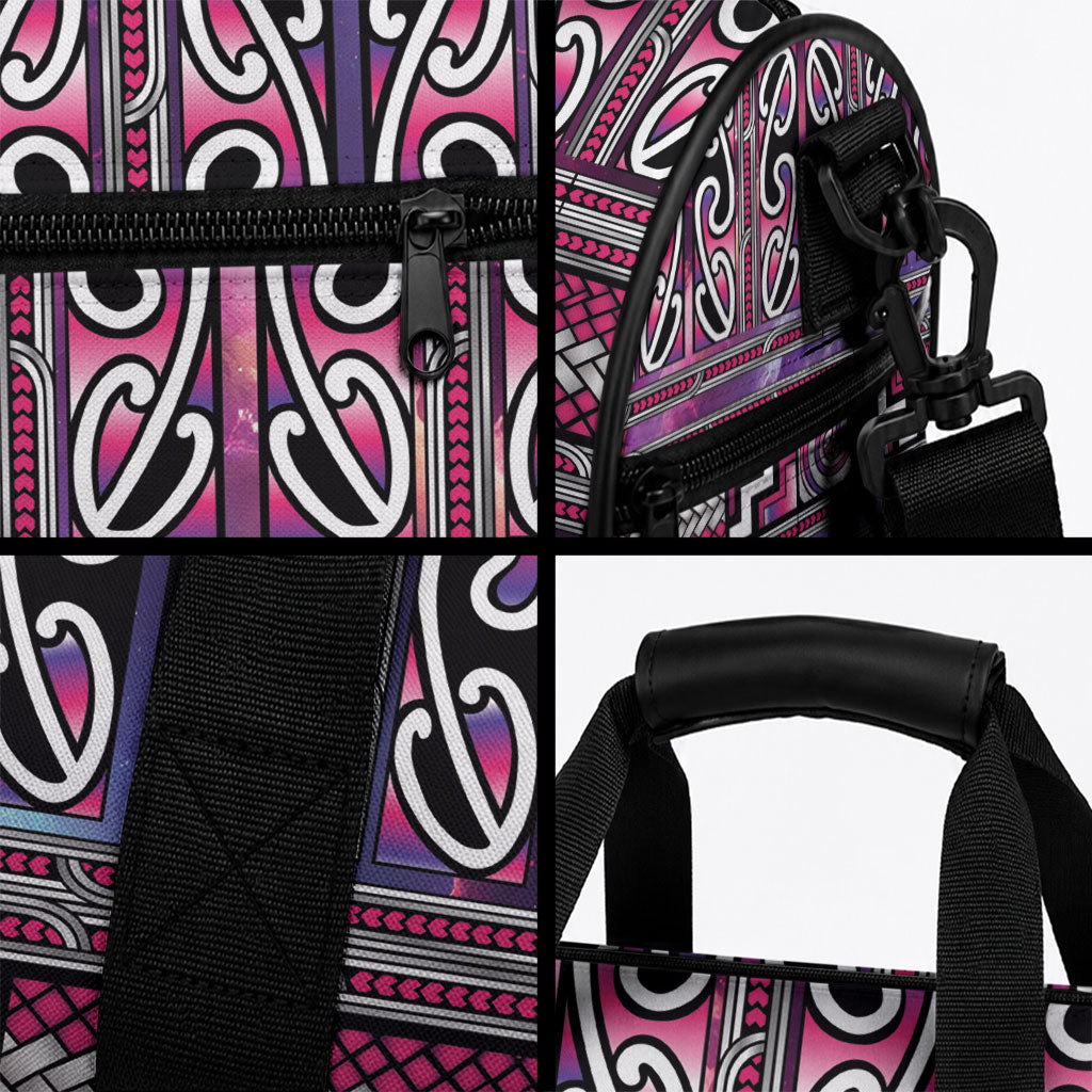 Maori Matariki Duffle Bag Pink Galaxy Aesthetic Koru Art