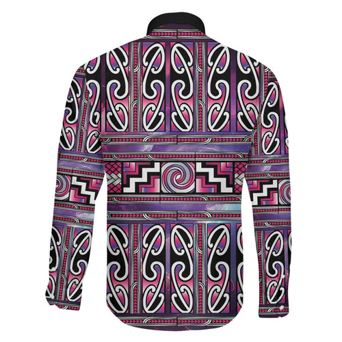 Maori Matariki Family Matching Mermaid Dress and Hawaiian Shirt Pink Galaxy Aesthetic Koru Art