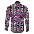 Maori Matariki Family Matching Puletasi and Hawaiian Shirt Pink Galaxy Aesthetic Koru Art