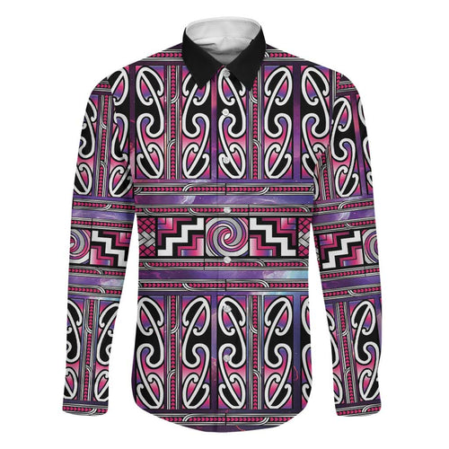 Maori Matariki Family Matching Summer Maxi Dress and Hawaiian Shirt Pink Galaxy Aesthetic Koru Art
