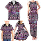 Maori Matariki Family Matching Tank Maxi Dress and Hawaiian Shirt Pink Galaxy Aesthetic Koru Art