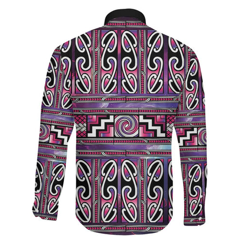 Maori Matariki Family Matching Tank Maxi Dress and Hawaiian Shirt Pink Galaxy Aesthetic Koru Art