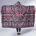 Maori Matariki Hooded Blanket Pink Galaxy Aesthetic Koru Art