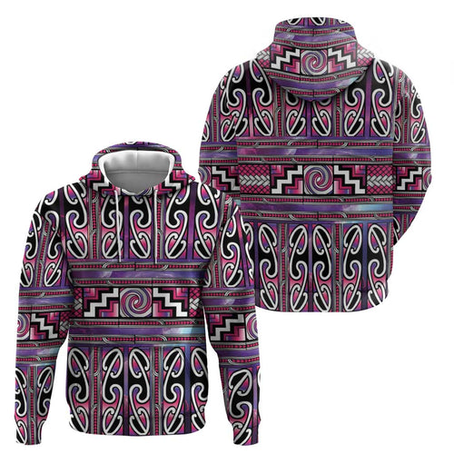 Maori Matariki Hoodie Pink Galaxy Aesthetic Koru Art