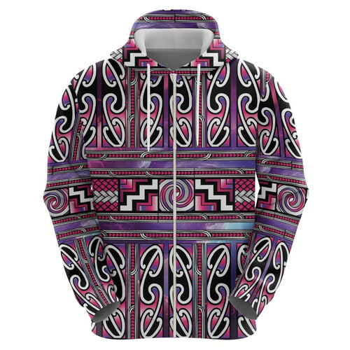 Maori Matariki Hoodie Pink Galaxy Aesthetic Koru Art