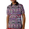 Maori Matariki Kid Polo Shirt Pink Galaxy Aesthetic Koru Art
