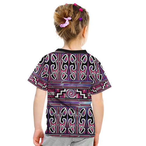 Maori Matariki Kid T Shirt Pink Galaxy Aesthetic Koru Art